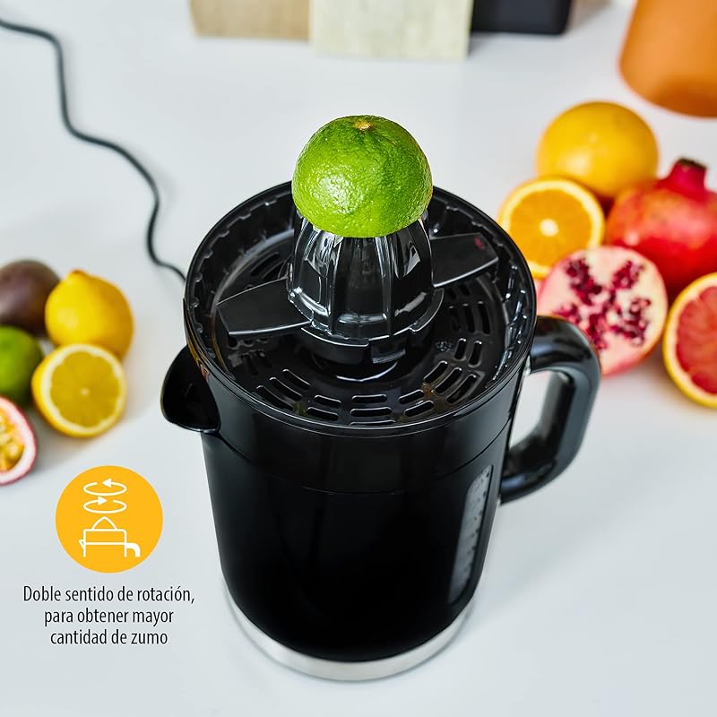 Tristar cp-3012 citrus juicer duo, recipiente de sumo integrado com 1,4 l de capacidade, com tampa protetora e 2 cones de diferentes tamanhos, filtro de polpa e jarro removível, 40 w