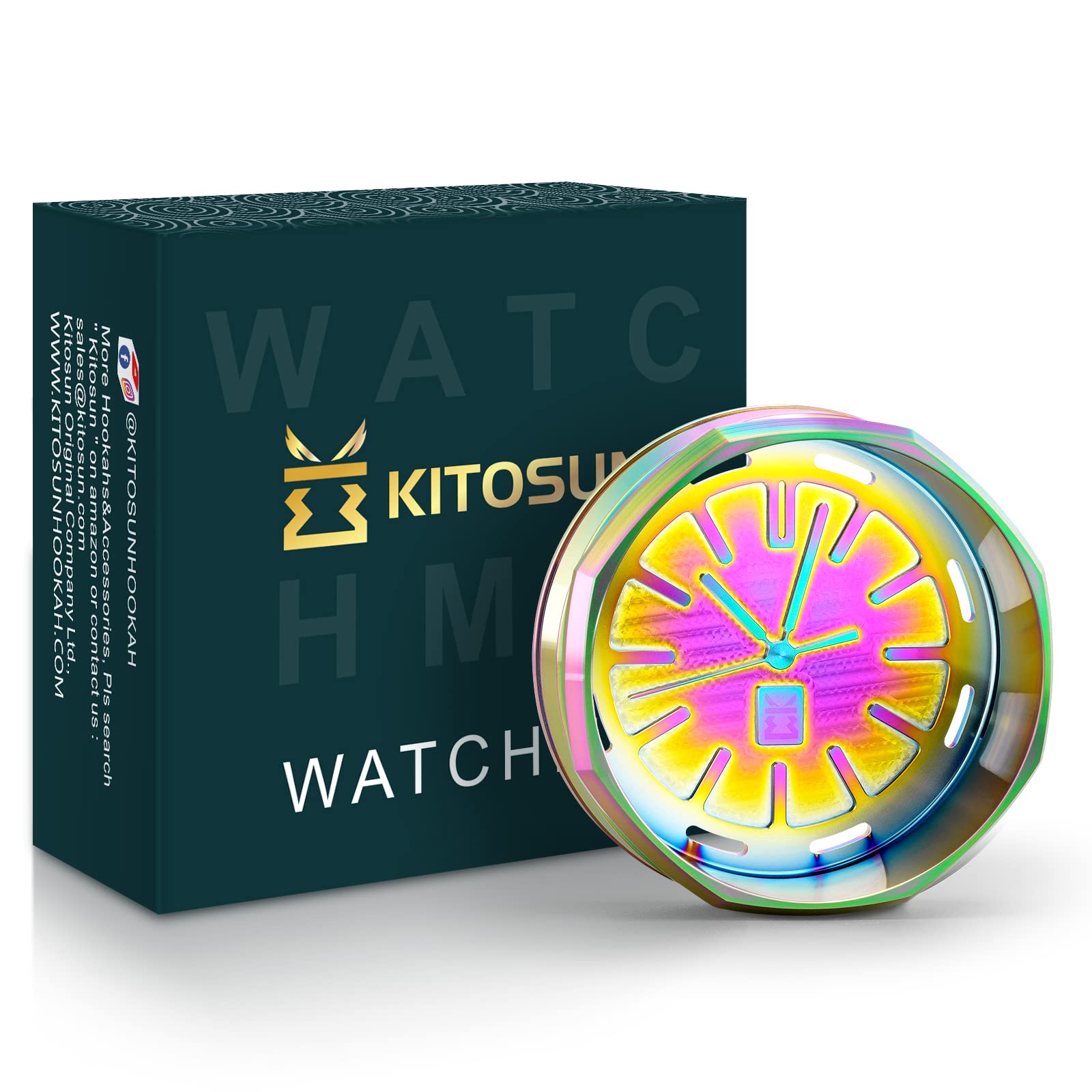 KITOSUN WatcHMD Charcoal Heat Management Device Stainless Steel HMD Coals Holders Tray, Easy Hold 3 Pieces 26 MM Coconut Charcoals Cubes (APwatcHMD-MultiColors)