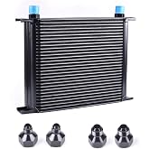 ZHSYMX 30 Row AN10-10AN Stacked Plate Oil Cooler Aluminium Alloy | British Radiator Oil Cooler Condenser With 6AN 8AN Adapter Universal Engine Transmission Aluminium Alloy Black