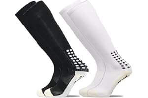 Yufree Mens Knee High Grip Soccer Socks Non Slip Long Socks for Football Basketball Sports