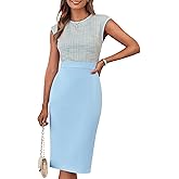 GRACE KARIN Women Wear to Work Dress Crew Neck Sleeveless Bodycon Business Pencil Dresses