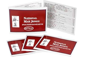OLIBADU National Mahjong Cards Official Standard Rules and Card Type - Mahjong Scorecard- 4Pcs