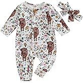 CIYCUIT Baby Girls Cactus Footies Newborn Zip Up Onesie Romper