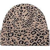 KORADI Women's Leopard Print Knit Hat Men's Cuffed Beanie Winter Warm Ski Skull Caps