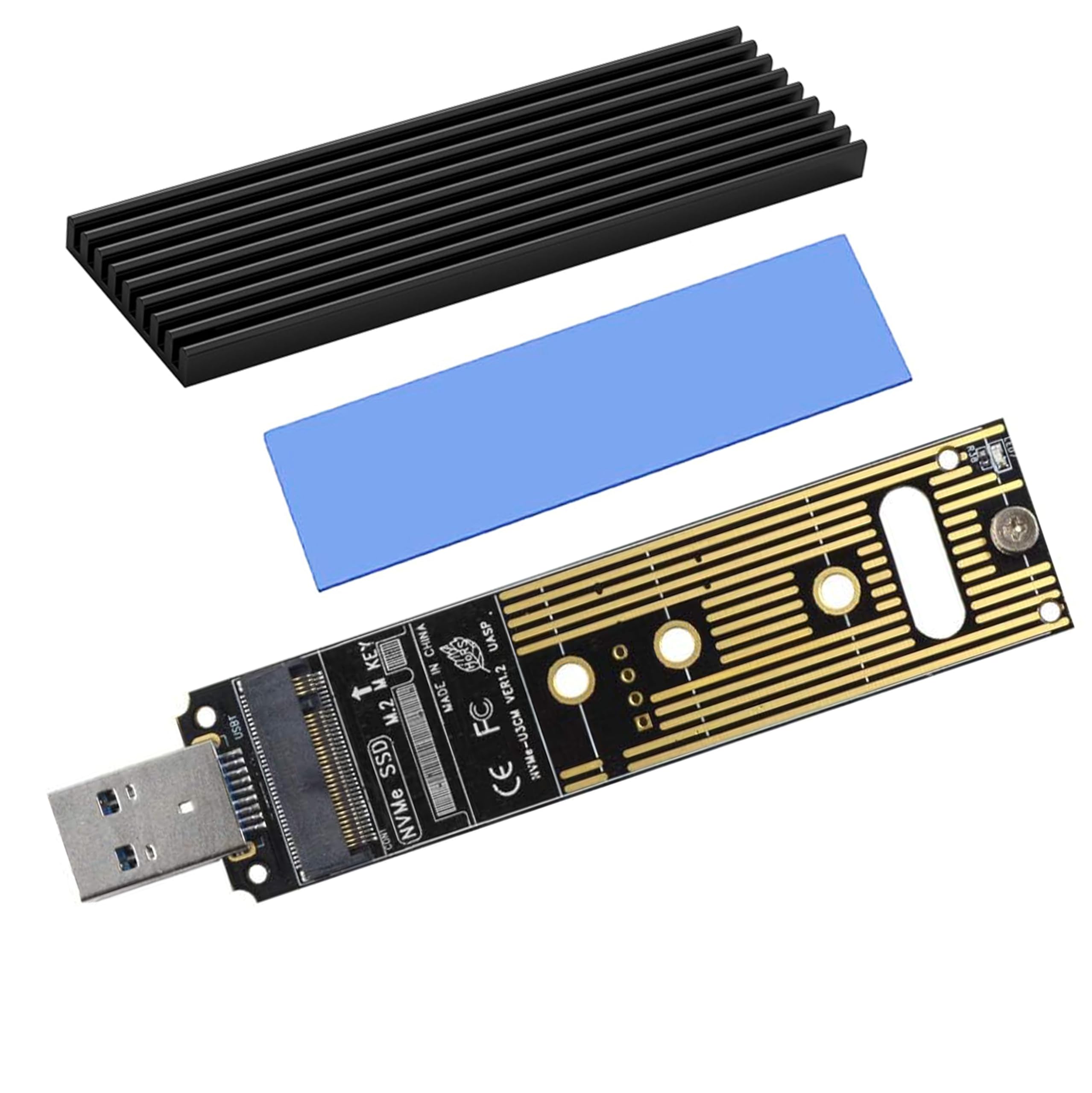 Sintech nVME USB SSD Card,USB 3.0 M.2(NGFF) M Key SSD External Case Box with USB 3.1 Type C Connector