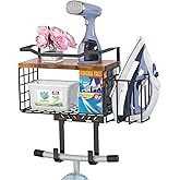 Ironing Board Hanger Wall Mount, 2-Layer T&Y Iron Board Holder with Ironing Caddy, Metal Ironing Board Holder Storage Organiz