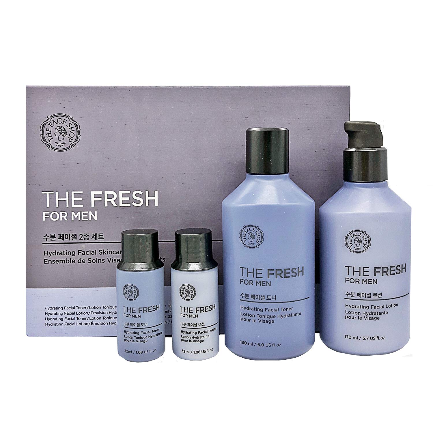 Amazon Com The Face Shop The Fresh For Men Hydrating Skin Care Set 4pcs Beauty