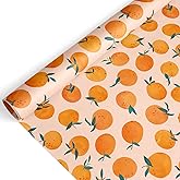 FYSUIMU Orange Fruit Wrapping Paper -Mini Roll- 17 Inch x 32.8Ft Orange Summer Craft Gift Wrap Paper Fruit Theme Art Paper for Baby Shower Birthday Wedding Party