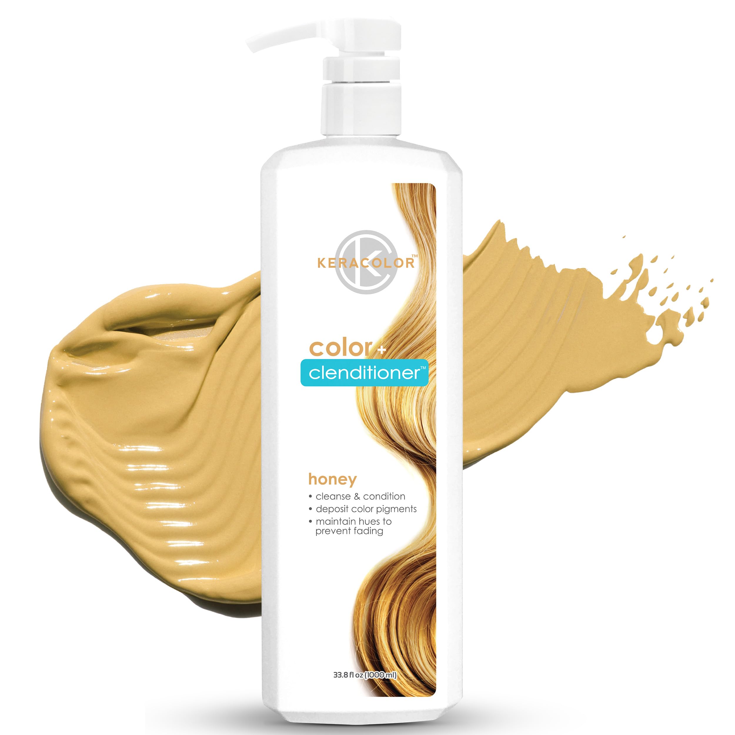 Keracolor Clenditioner HONEY Hair Dye - Semi Permanent Hair Color Depositing Conditioner, Cruelty-free, 33.8 Fl Oz Image