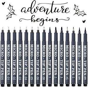 Hand Lettering Pens, 15 Pack Calligraphy Brush Pen Markers Black Ink for Beginners Writing, Lettering, Journaling, Art Drawing, Signature, Illustrations and Office School Supplies by Tebik