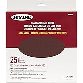 Hyde Round Abrasive Sanding Disc, 9" 150 Grit, 25 Pack fits Hyde Radial Sander