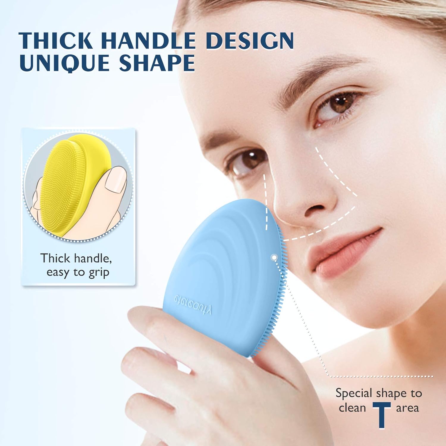 Silicone Face Scrubber, 2 Pack Soft Facial Scrubber for Exfoliator ETEREAUTY Manual Facial Cleansing Brush Non-slip Pad with Travel Portable Box for Blackhead Removing Exfoliating Massage Pore: Beauty