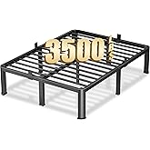 VIPSHOW 14 Inch Queen Heavy Duty 3500 lbs Bed Frame with Round-Corner Legs & Anti-Squeak Design – Quick Assembly Metal Platform, No Box Spring Needed
