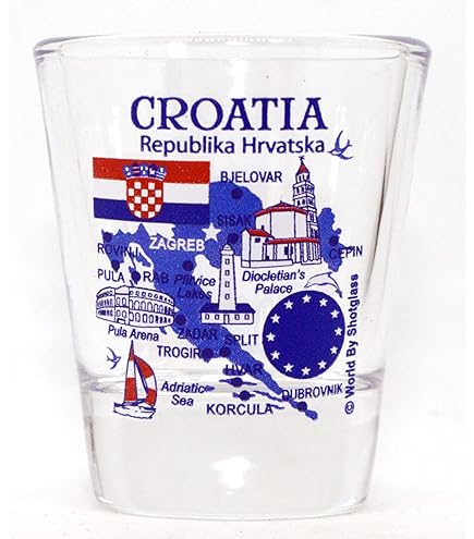 Verre à Shot Dubrovnik Croatie – Souvenir Collection Great Croatian Cities, 5,7 Cm