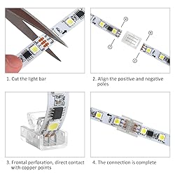 RGBZONE 10Pcs 3 Pin 8mm LED Strip Connectors
