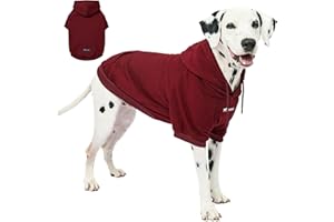 Tuff Pupper Dog Hoodie | Premium Quality 100% Organic Cotton | Ultra Soft Interior for Superior Comfort | Elastic Cuffs & Drawstring for Warmth | Stretch Fit Suitable for All Breeds (Red, L)