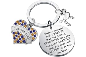 WSNANG SGRho Sorority Gift You are Braver Than You Think Keychain Greek Sorority Jewelry