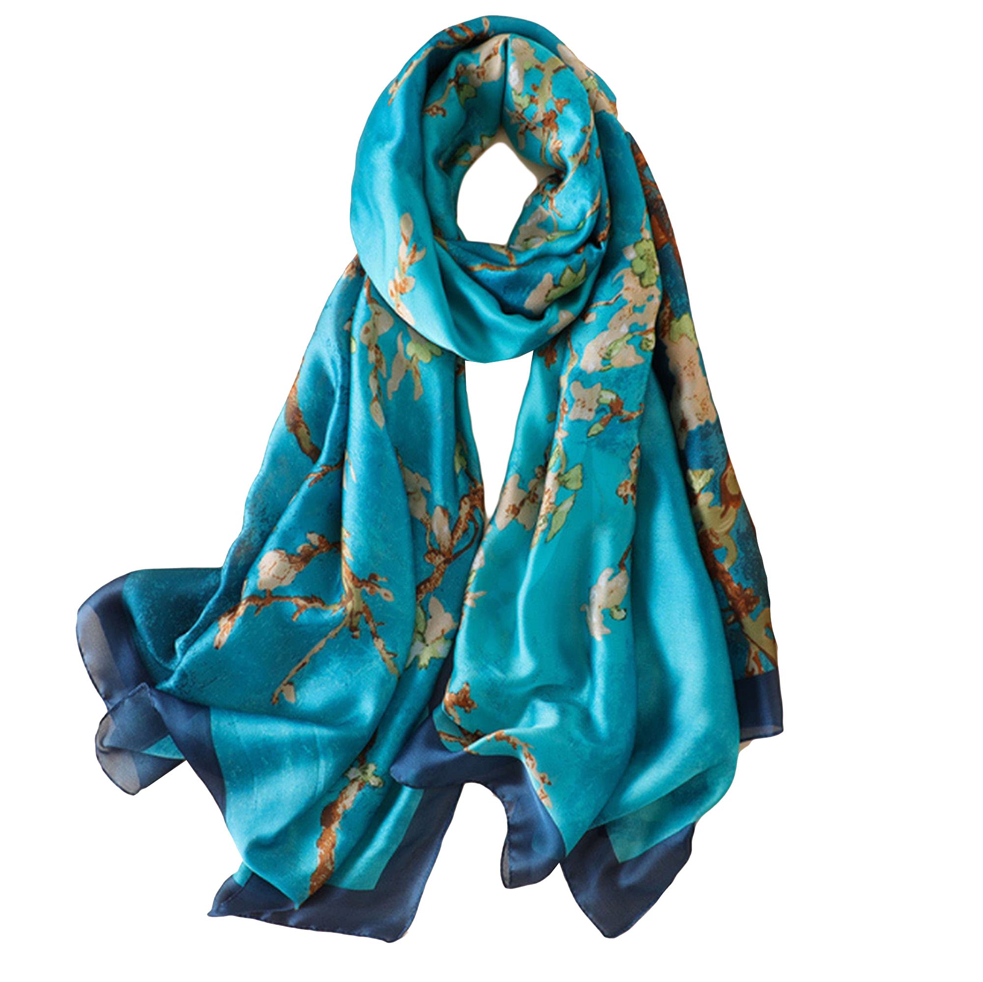 GFM® Women's Silk Blend Painting Or Art Based Summer Scarf (VSLK) (Artist-Self Portrait)(FS-VSLK-3765-A)