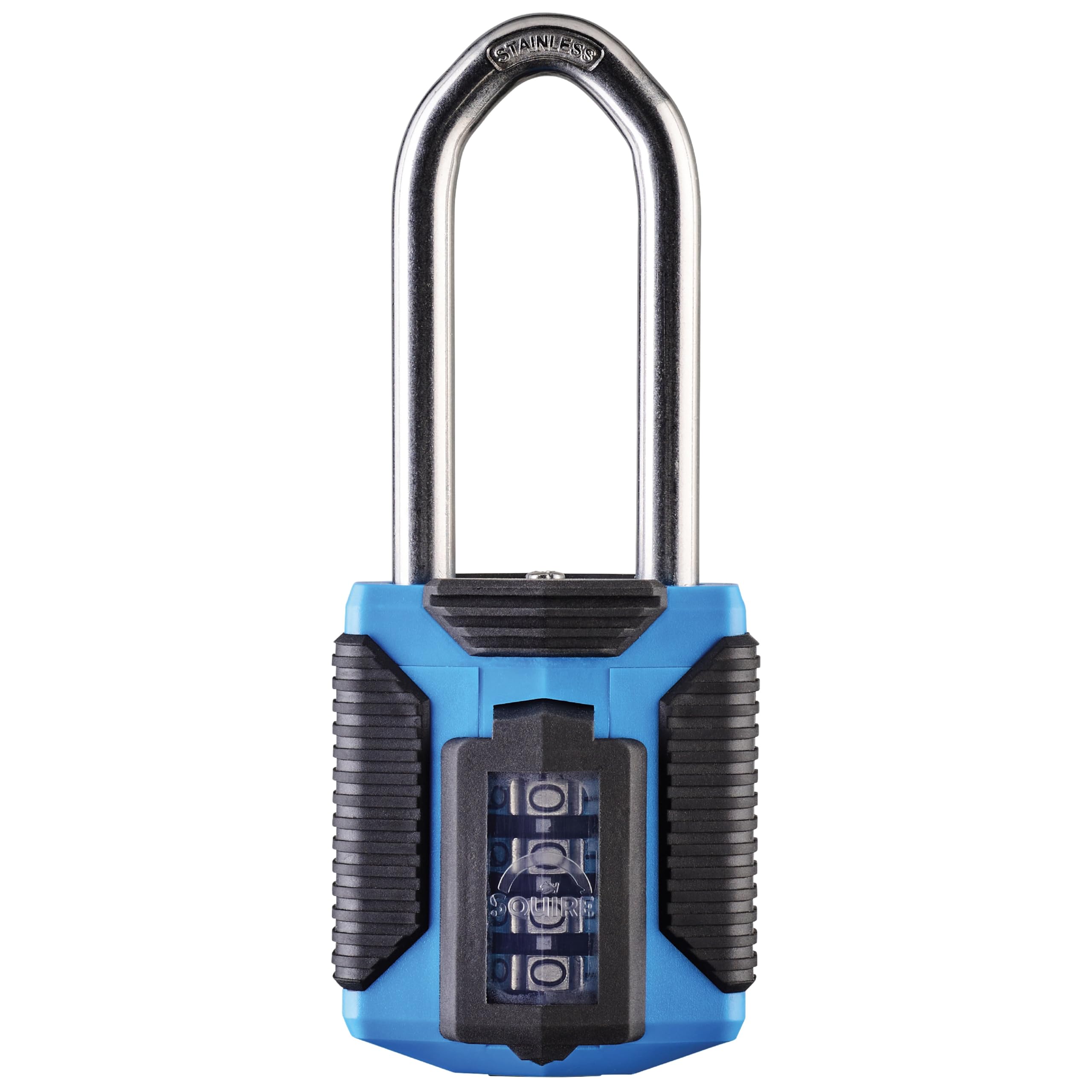 Squire Heavy Duty Padlock (CP50) - Toughest Steel Shackle - 4 Wheel Combination Padlock - Alloy Steel for Corrosion Resistance - Weatherproof Lock for Home, & Leisure (All Terrain Marine Long Shackle)