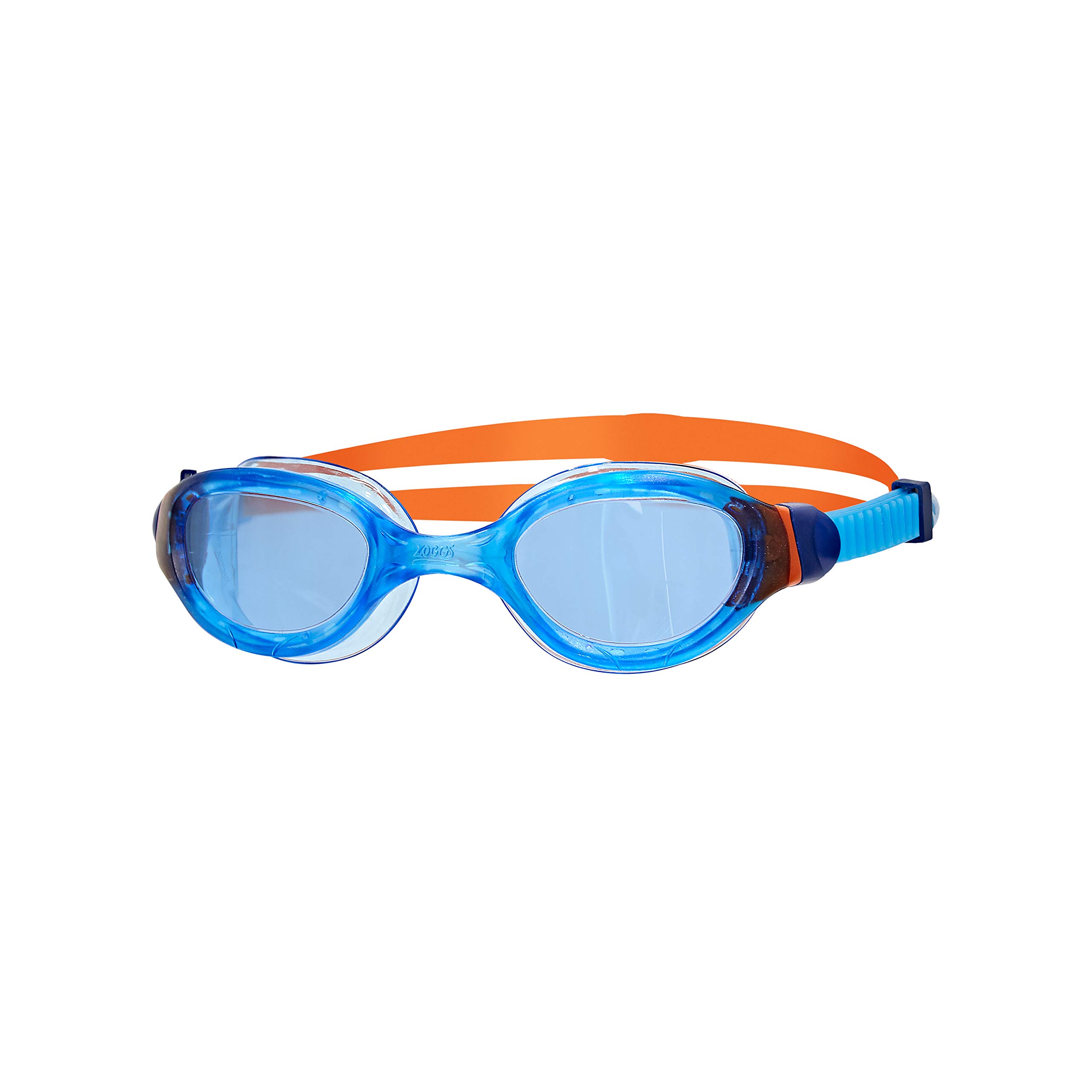 Zoggs Unisex Child Phantom 2.0 Junior with UV Protection And Anti-fog Swimming Goggles - Light Blue/Blue/Orange/Blue Tint, 6-14 years