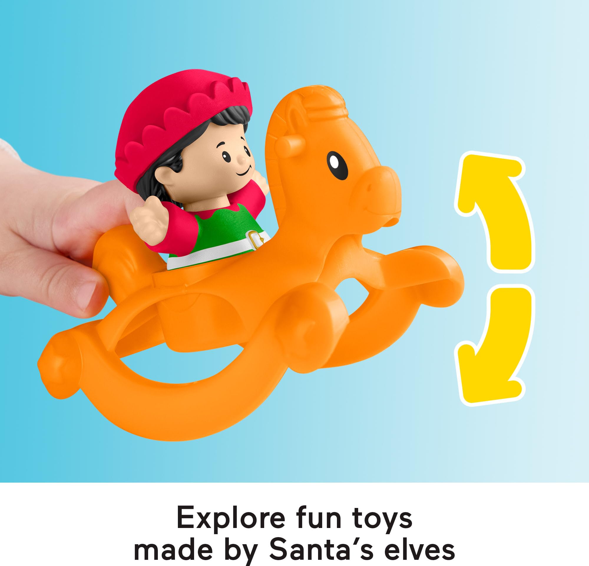 Fisher-Price Little People Toddler Toys Christmas Wonderland Toy Set with Santa Elf & Reindeer Figures for Ages 1+ Years