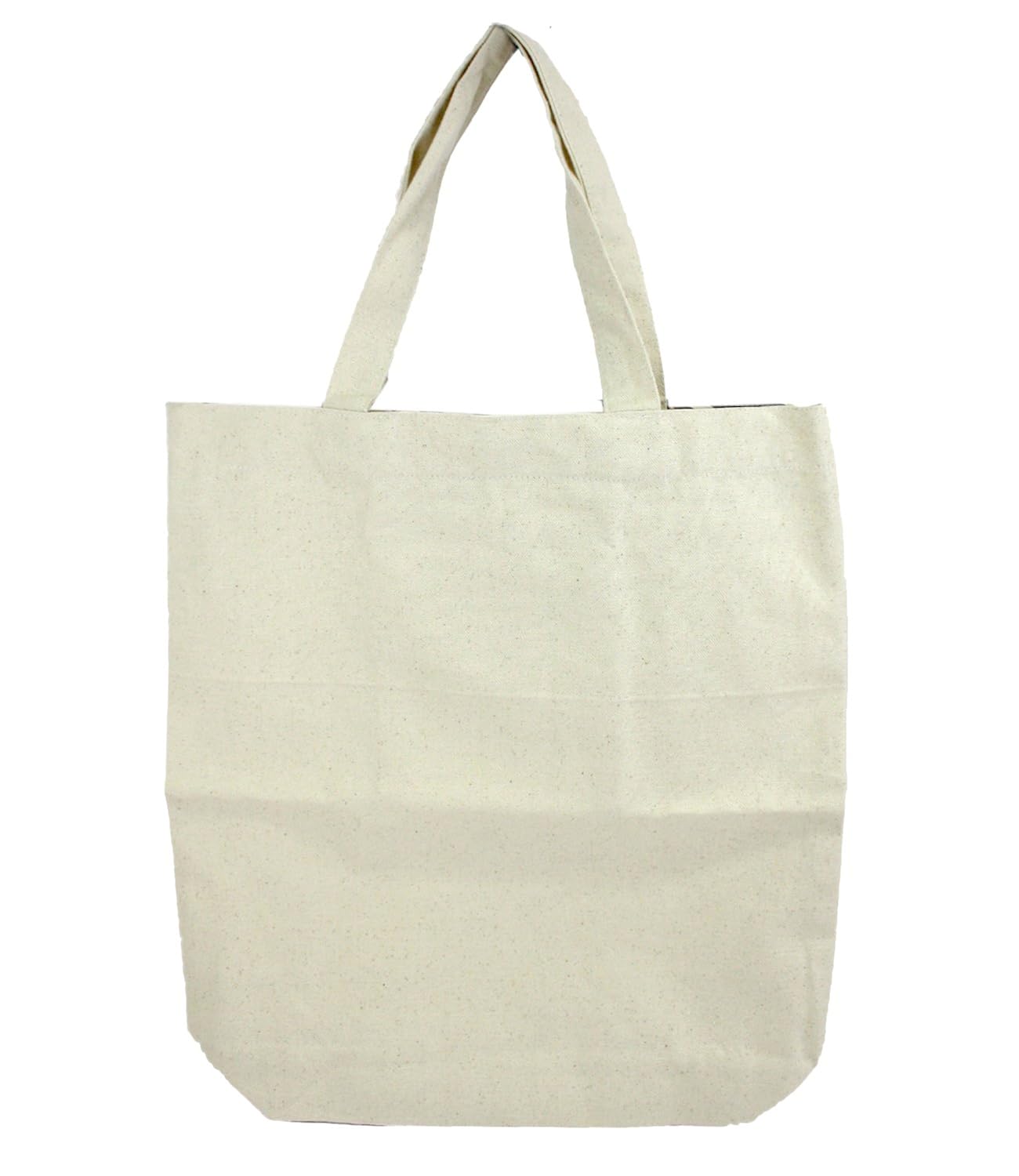 bag end women's reusable heavy duty cotton canvas tote bag(off-white)