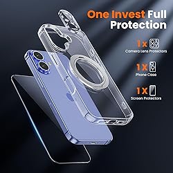 toushion 3 in 1 for iPhone 16 Plus Case Clear with