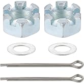 uxcell 2Sets Trailer Nut Kit, Carbon Steel 1"-14 Hex Castle Nut &amp; 1.73" Washer &amp; 2.05" Split Cotter Pin for Spindle, Shaft