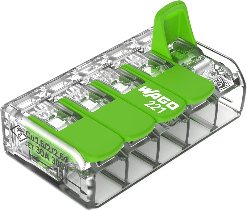 WAGO 221-425 Green Range 5-Wire 4 mm² 5-Pole Lever Splicing Connector
