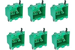 CycevSun 2 Gang Outet Electrical Box Old Work, PVC, UL Listed, 6 Pack