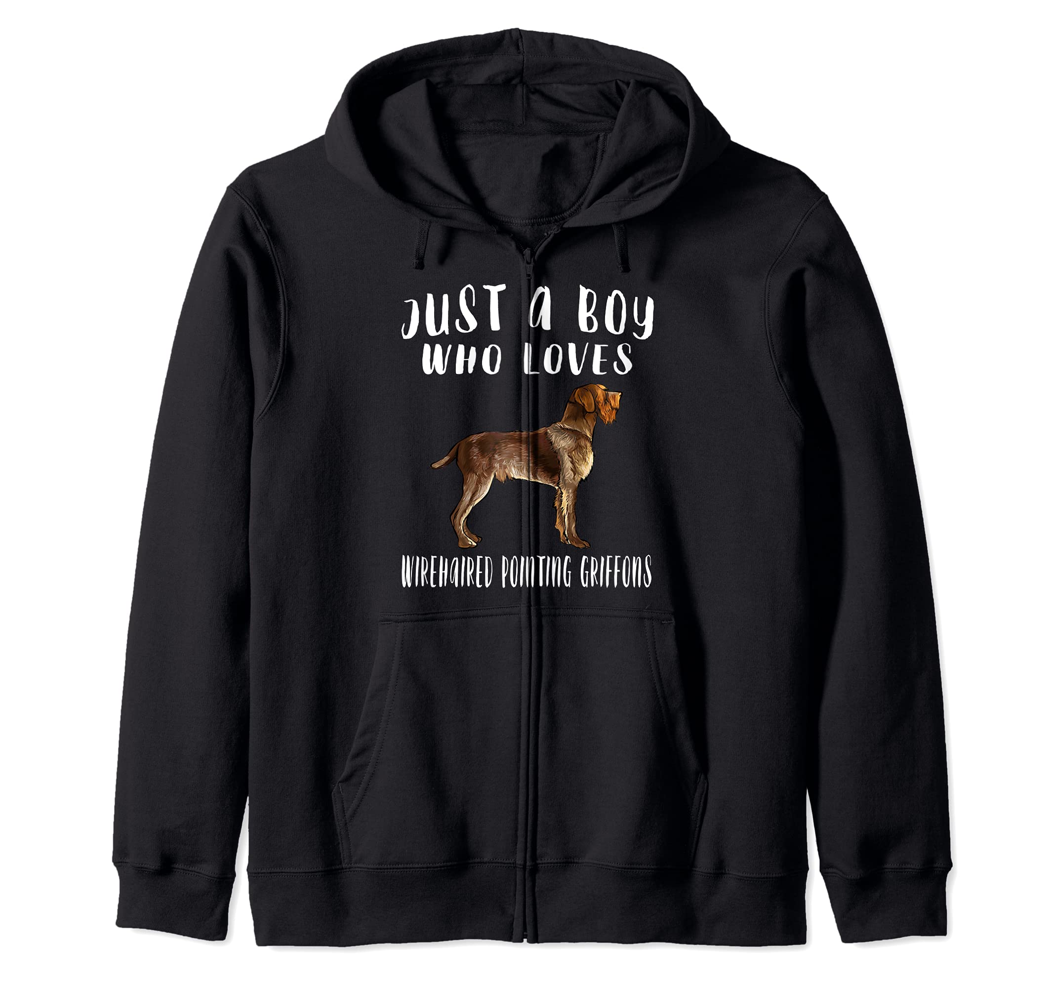 Im Just A Boy Who Loves Wirehaired Pointing Griffons Dog Zip Hoodie