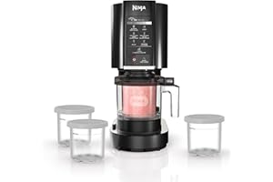 Ninja CREAMi CN302CCO Machine à crème glacée, 7 programmes One-Touch, technologie Creamify pour faire de la crème glacée, du sorbet, des milkshakes et plus encore, friandises glacées personnalisables
