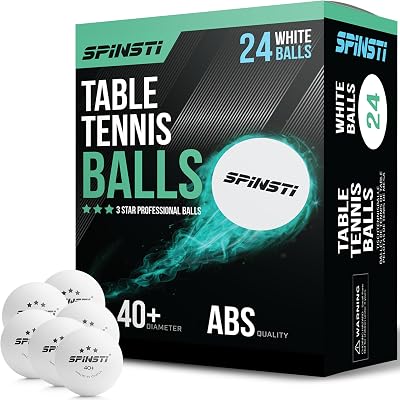 SPINSTI 40+ 3 Star ABS Table Tennis Balls 24 Pack Indoor Ping Pong