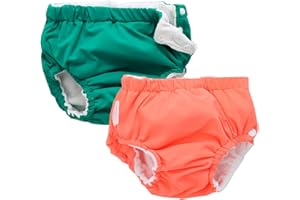 IjnUhb Swim Diapers Baby Reusable 2 Pack,Washable Pants for 0-3 Years Boys Girls Swimming Lesson Shower Gifts