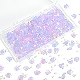 Beadtales 130PCS Glass Trumpet Flower Beads Bellflower Crystal Floral Bead Charms for Bracelets Necklaces Earring Keychain Cell phone chain DIY Jewelry Making