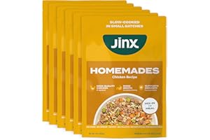Jinx Chicken Dog Wet Food, Meal or Mix in Dog Toppers for Dry Food, Made with Real Chicken, Bone Broth & Brown Rice, No Fillers, Puppy, Adult, Senior, 9oz, 6 Pack