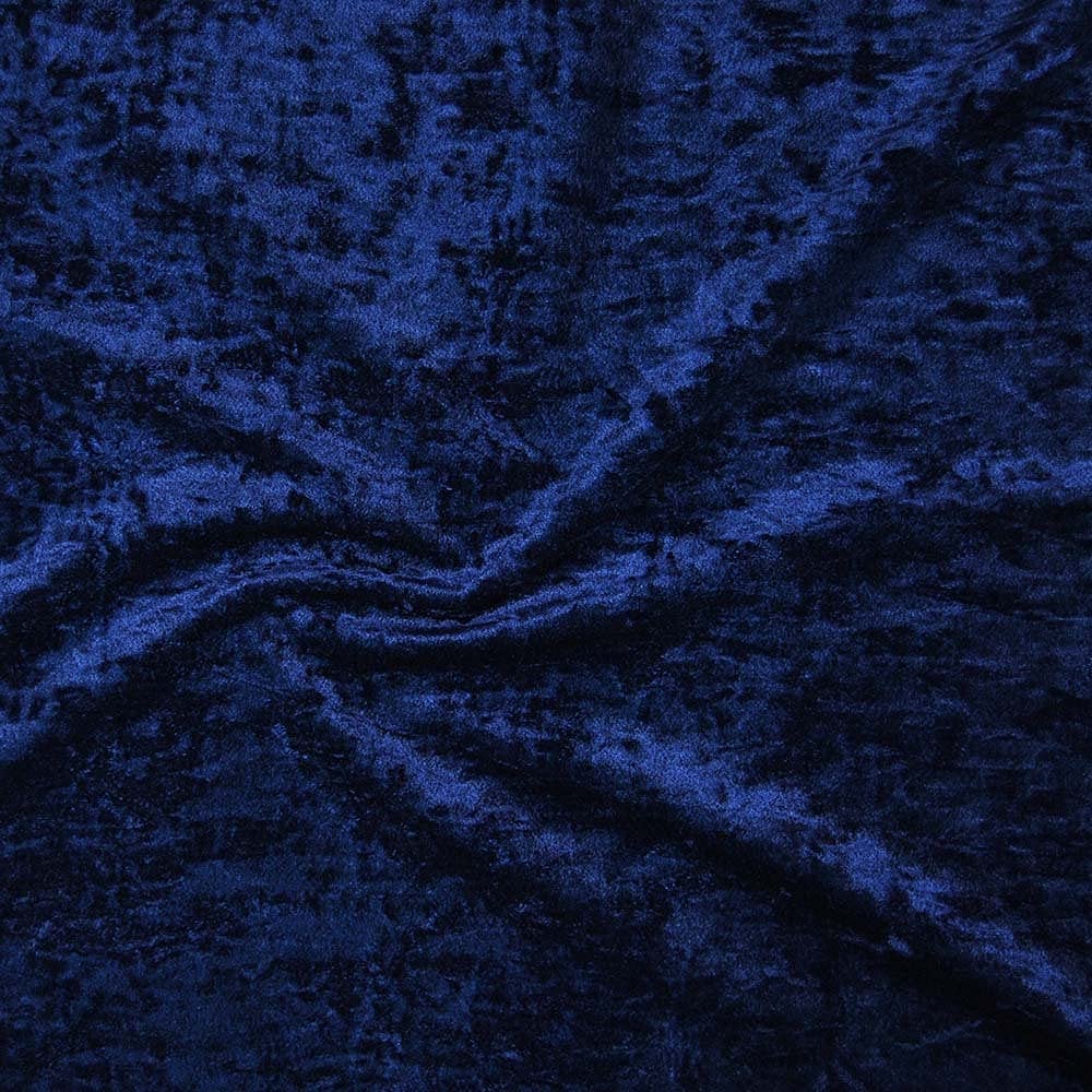Novato Textiles Premium Crushed Velvet Stretch Velour Glitz Fabric Material 150cm Wide (Navy, 2 Meter)