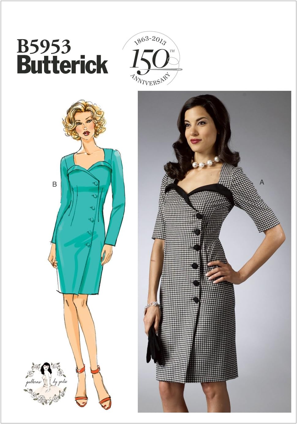 Amazon Butterick レトロ50年代スタイル ワンピース型紙セット 5953 型紙 パターン 通販