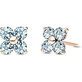 Galaxy Gold GG 14k Solid Gold Stud Earrings with Natural Aquamarines