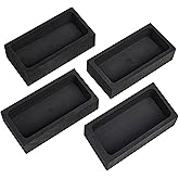 Nelyrho 1kg 4-Piece Graphite Ingot Molds for Casting Metals | Metal melting &amp; refining tools, for melting and casting gold, silver, aluminum, copper, brass, 4.01 x 2.01 x 1.01 Inch