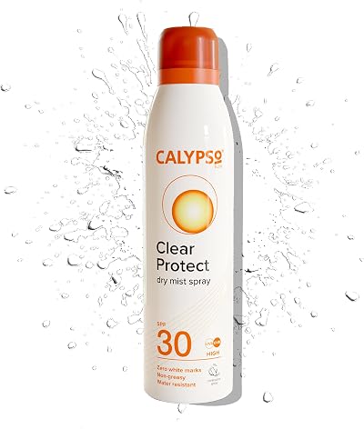 Calypso Clear Protect Dry Mist Spray SPF30 175ml Water Resistant UVA UVB
