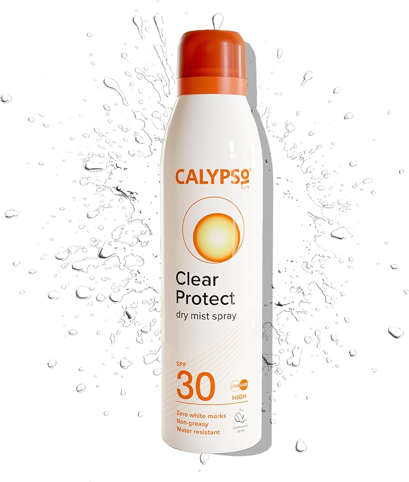 Calypso Clear Protect Dry Mist Spray SPF30 175ml Water Resistant UVA UVB