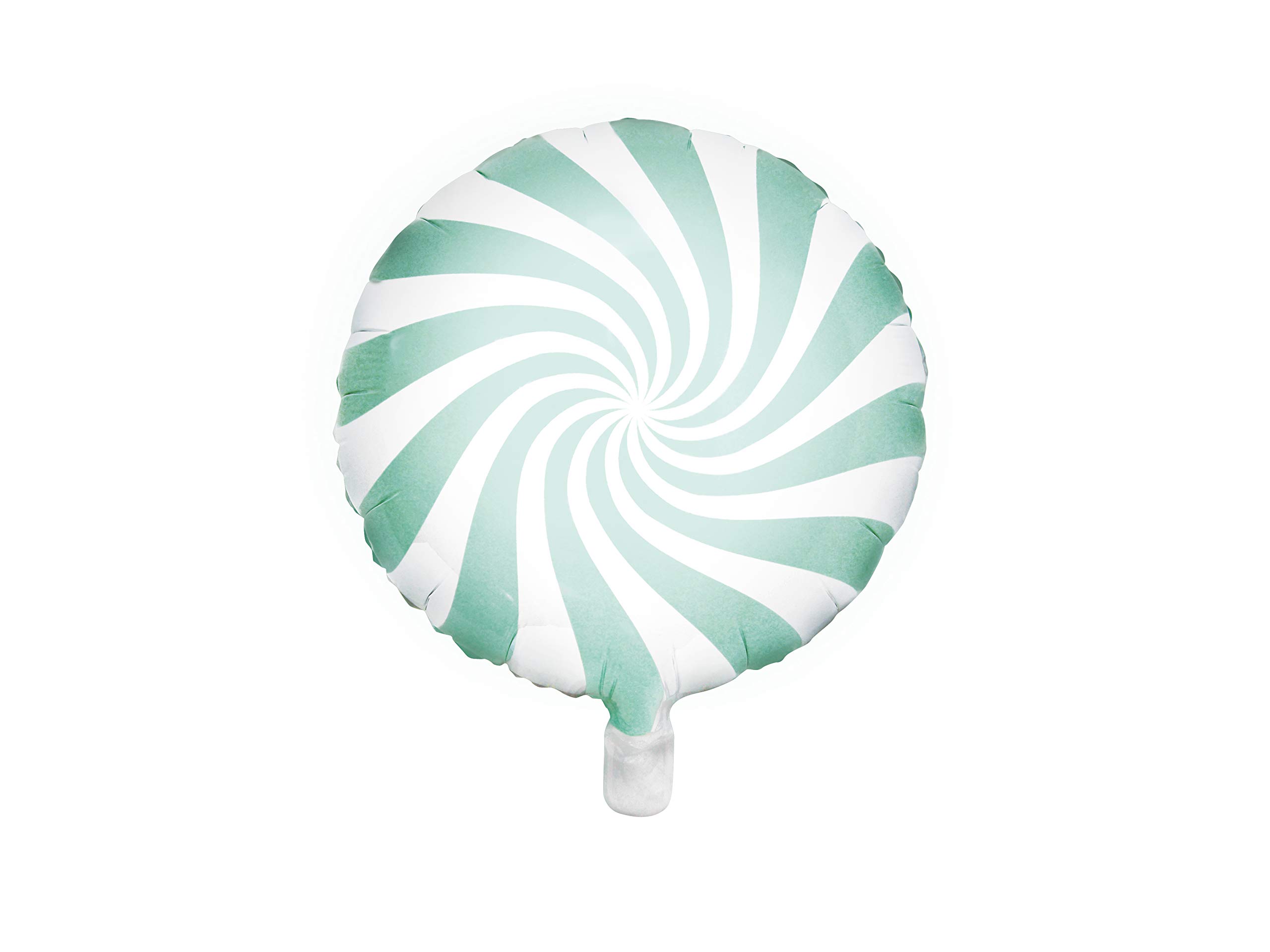 PartyDeco Mint Green and White Round Mylar Foil Balloon Colour FB20P-103