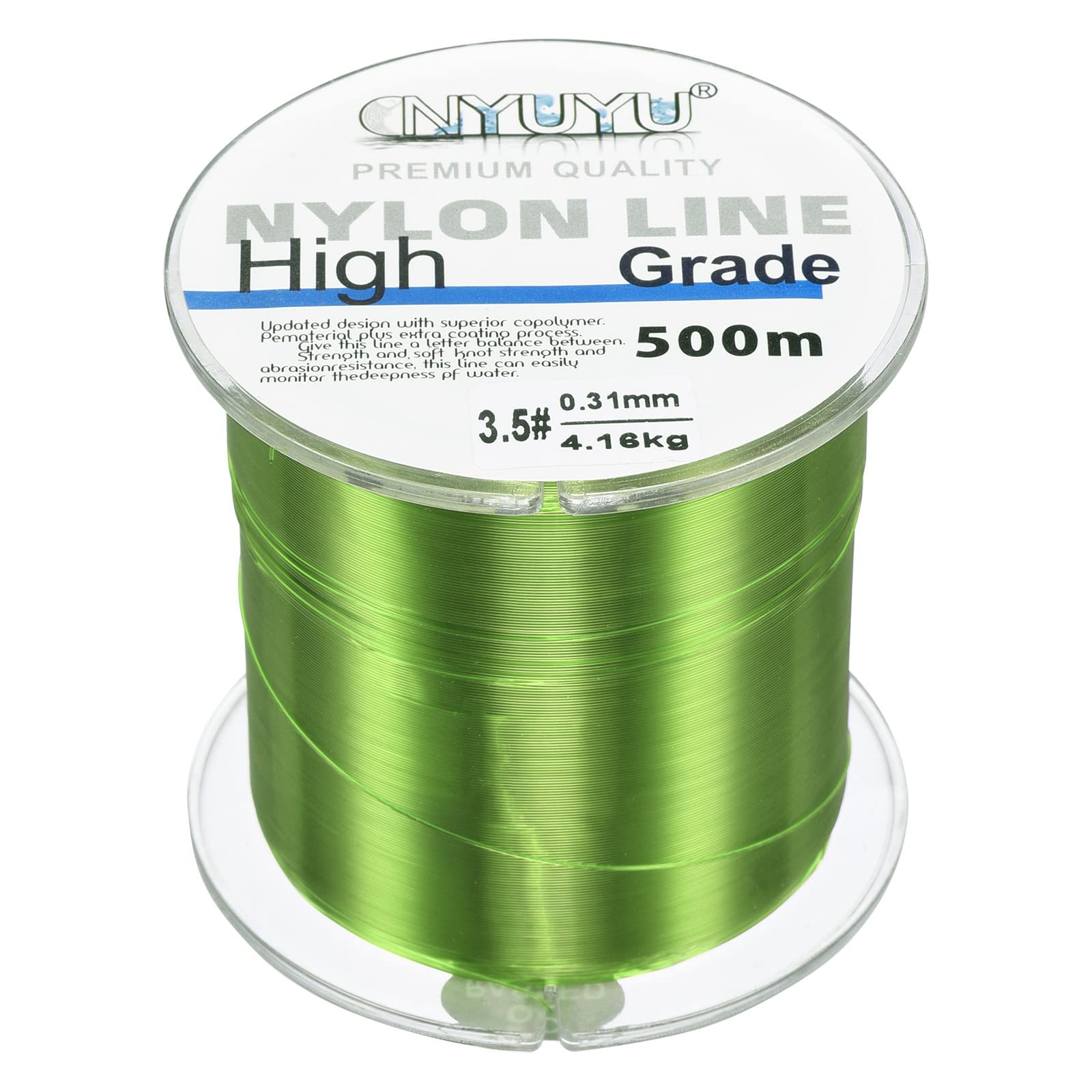 PATIKIL 547Yard/1640FT Nylon Fishing Line, 10Lb Monofilament String Wire Fluorocarbon Coated for DIY Craft Hanging Decoration, Light Green