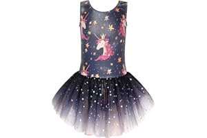 EQSJIU Ballet Leotard for Girls Dance Gymnastics Toddler Sparkly Dance Dresses Outfits Tutu Skirted Leotard Kids 1-10 Years