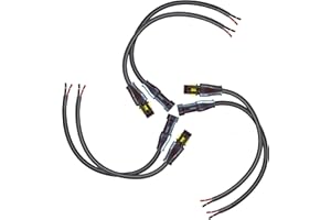 QOFOWIN 2Pin Connector Waterproof Connector,Male and Female 16 AWG 2 Wire Plug Auto Electrical Wire Connectors for car Truck, Boat and Other Wire Connection,Automotive Electrical Connections(3Pairs)