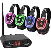 Venucast UT90 - Wireless Headphones for Group Listening &amp; Silent Events | Wireless Listening Center with 6 UHF Channels, Audio &amp; Mic Input, 1000 ft Range, Expandable Headphone System for Classrooms