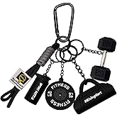 KHRYPTXH Dumbbell Keychain, Gym Bag Charms Fitness Accessories for Women, Pink Water Bottle Charm for Backpack Car Decor