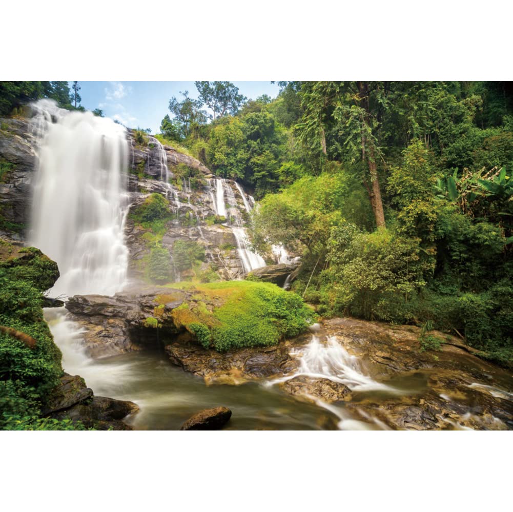 Ttincceer 300x250cm Canyon Waterfall Backdrop Tropical RainForests Valley Stream Photography Background Forests Natural Scenery Background Adult Children Travel Shooting Props