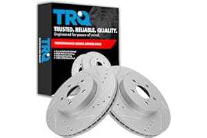 TRQ Front Performance Brake Rotors Set Premium G-Coated Cross Drilled & Slotted Compatible with 2018-2021 Subaru Crosstrek 2017-2021 Impreza
